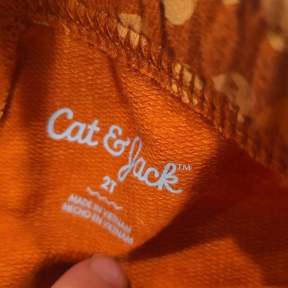❤️10/$13 Cat & Jack Orange Patterned Kids Shorts with White Drawstring